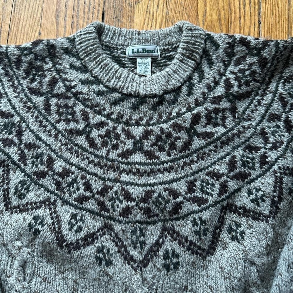 Unavailable-Vintage L.L. Bean Fair Isle Wool Blend Sweater - Picture 4 of 5